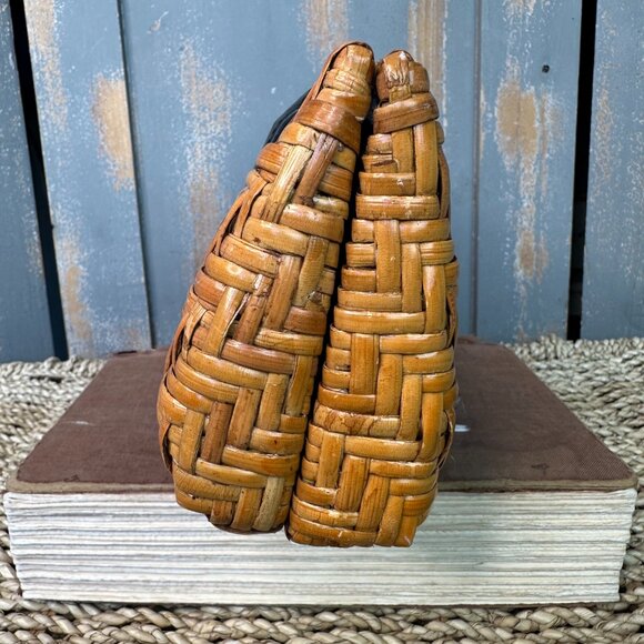 Tory Burch Rattan Logo Clutch Natural/Black - Picture 6 of 12